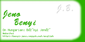 jeno benyi business card